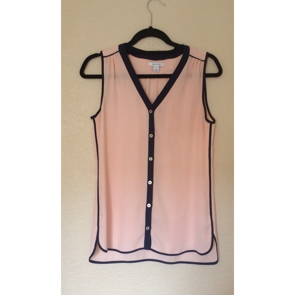 Nautica Sleeveless Button Down Blouse